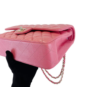 Medium Classic Double Flap Caviar Pink GHW