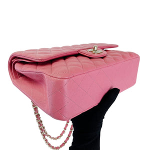 Medium Classic Double Flap Caviar Pink GHW