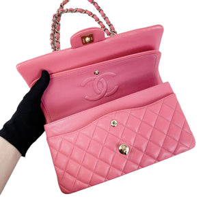 Medium Classic Double Flap Caviar Pink GHW