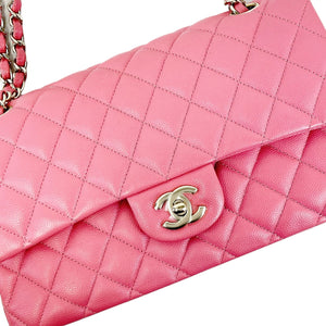 Medium Classic Double Flap Caviar Pink GHW