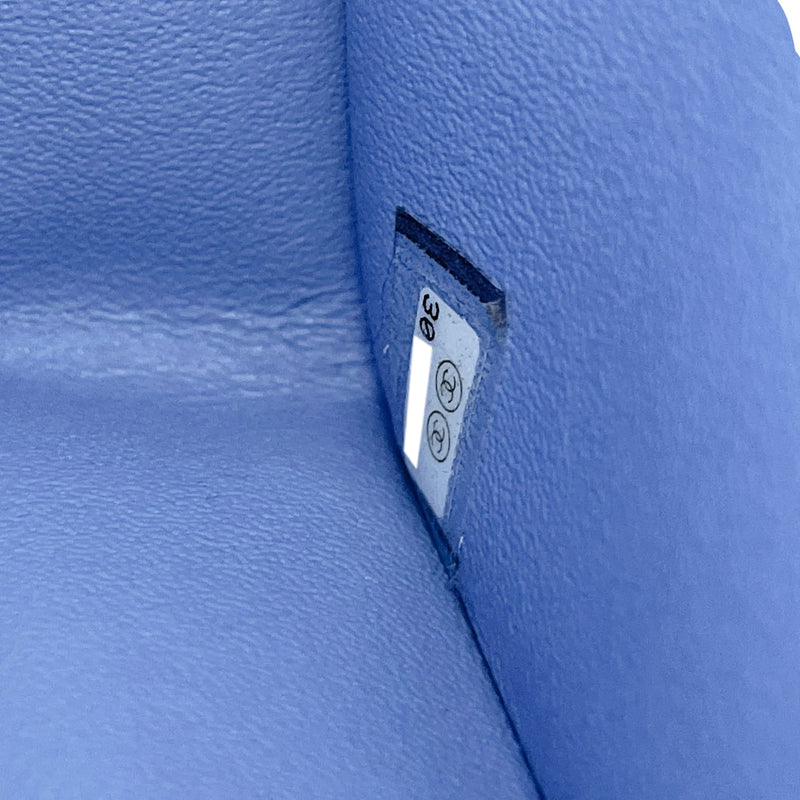 Small Classic Double Flap Lambskin Blue SHW