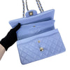 Small Classic Double Flap Lambskin Blue SHW