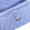 Small Classic Double Flap Lambskin Blue SHW