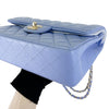 Small Classic Double Flap Lambskin Blue SHW