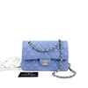 Small Classic Double Flap Lambskin Blue SHW