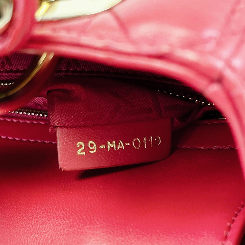 Small My Lady Dior Lambskin Red GHW