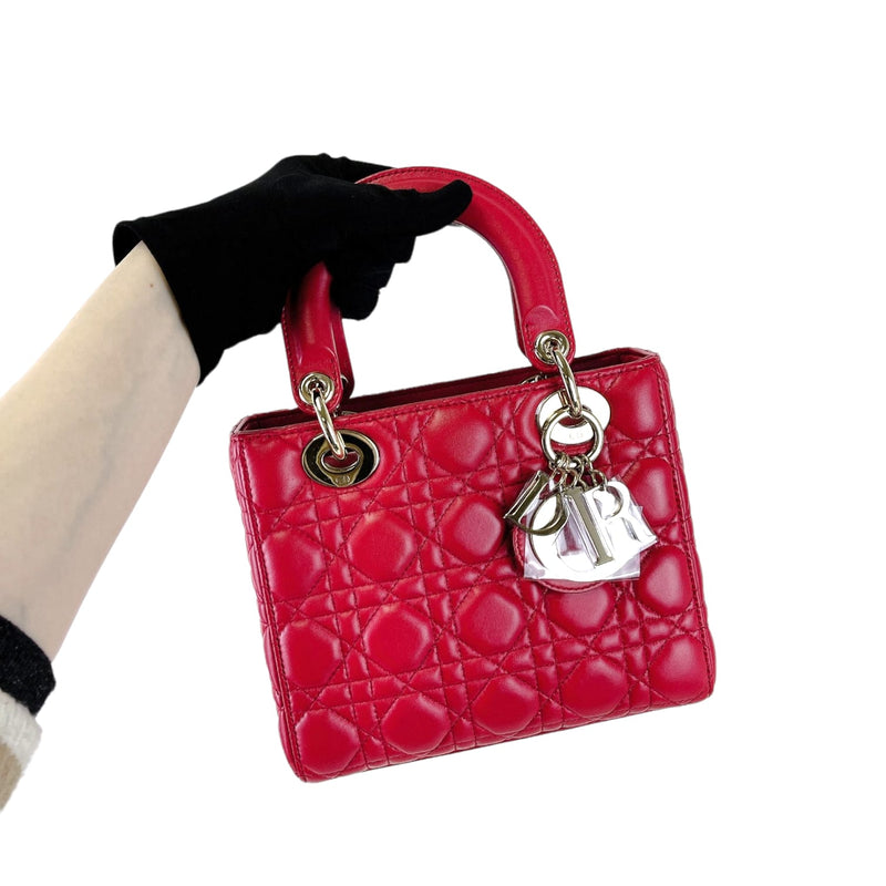 Small My Lady Dior Lambskin Red GHW