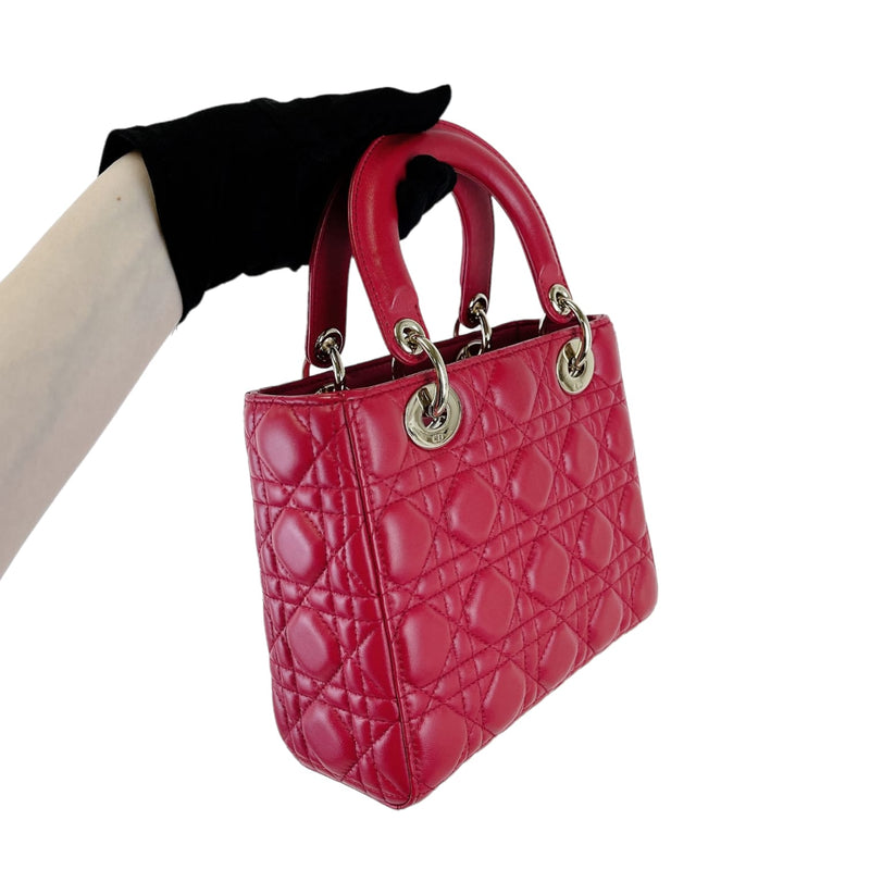 Small My Lady Dior Lambskin Red GHW