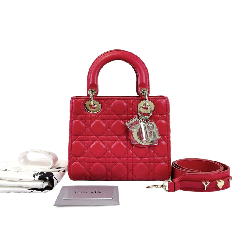 Small My Lady Dior Lambskin Red GHW