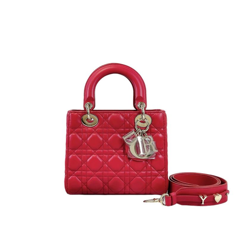 Small My Lady Dior Lambskin Red GHW