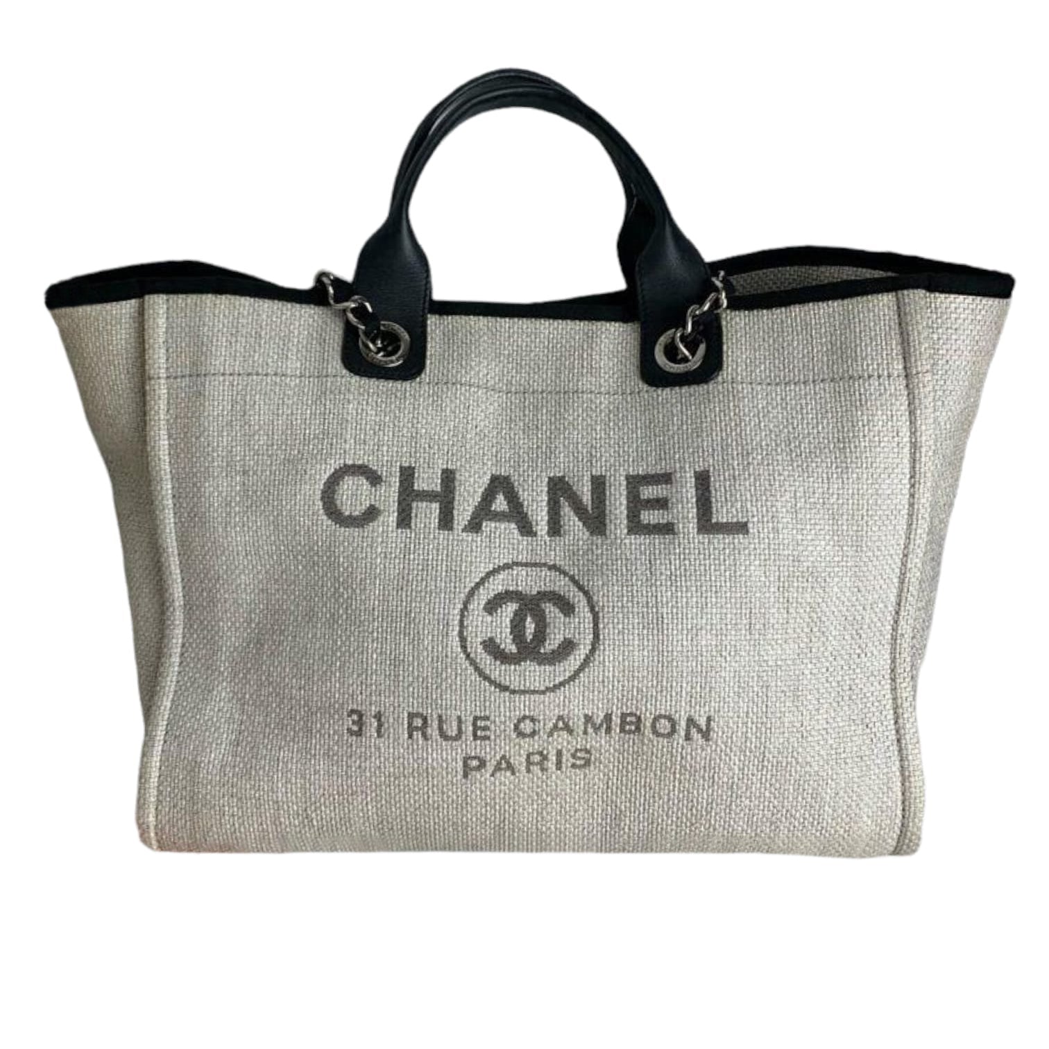 grey chanel deauville tote