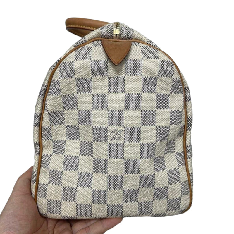 Speedy 30 Damier Azur Canvas GHW