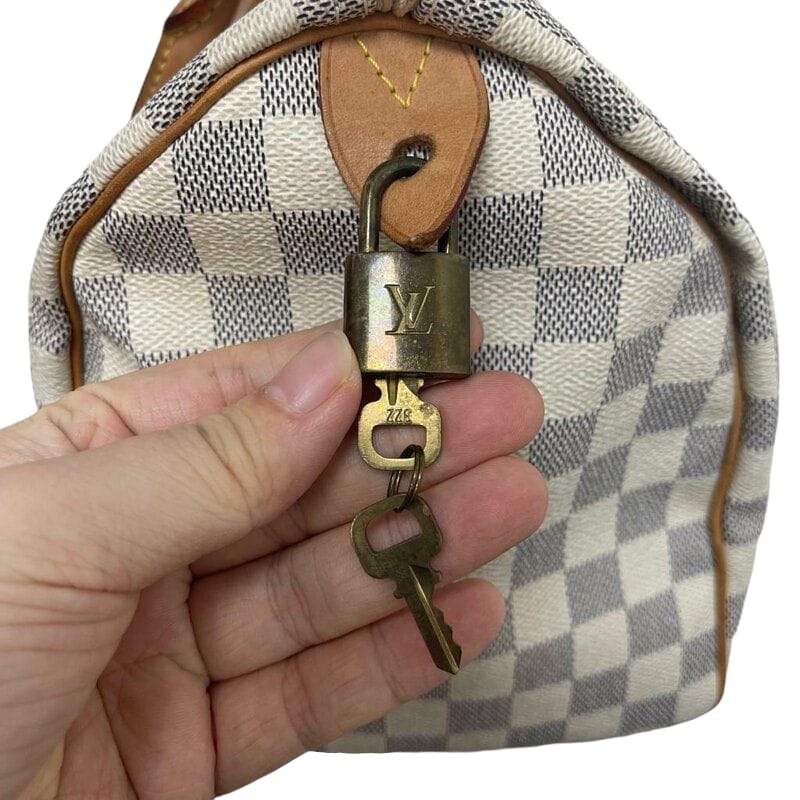 Speedy 30 Damier Azur Canvas GHW