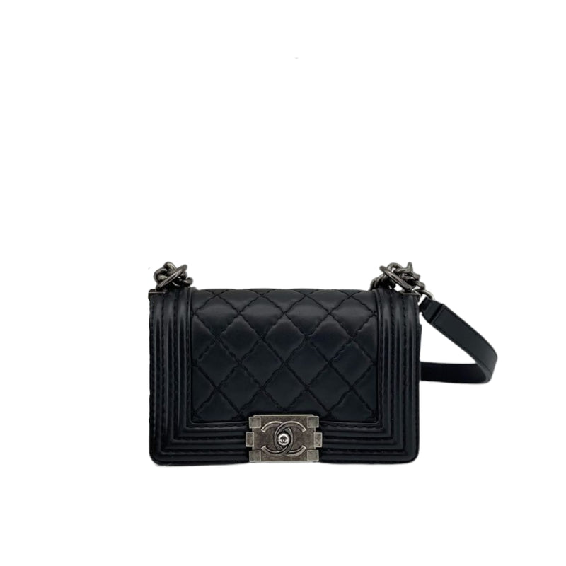 Small Boy Bag Lambskin Black RHW