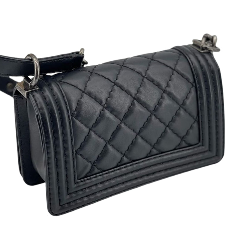 Small Boy Bag Lambskin Black RHW