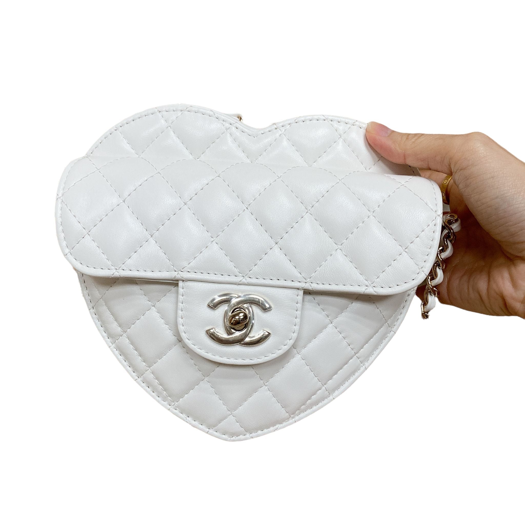 Chanel Square Mini Flap in White with SHW – Bag Religion