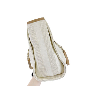 Medium Deauville Canvas Tote Beige SHW