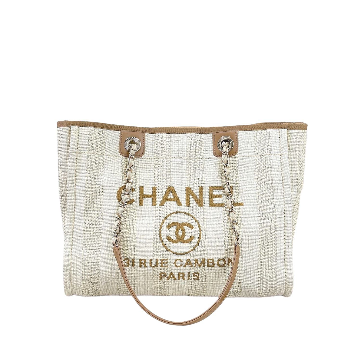 Chanel Deauville Medium Canvas Beige