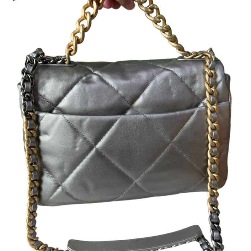 Large 19 Lambskin Silver MHW