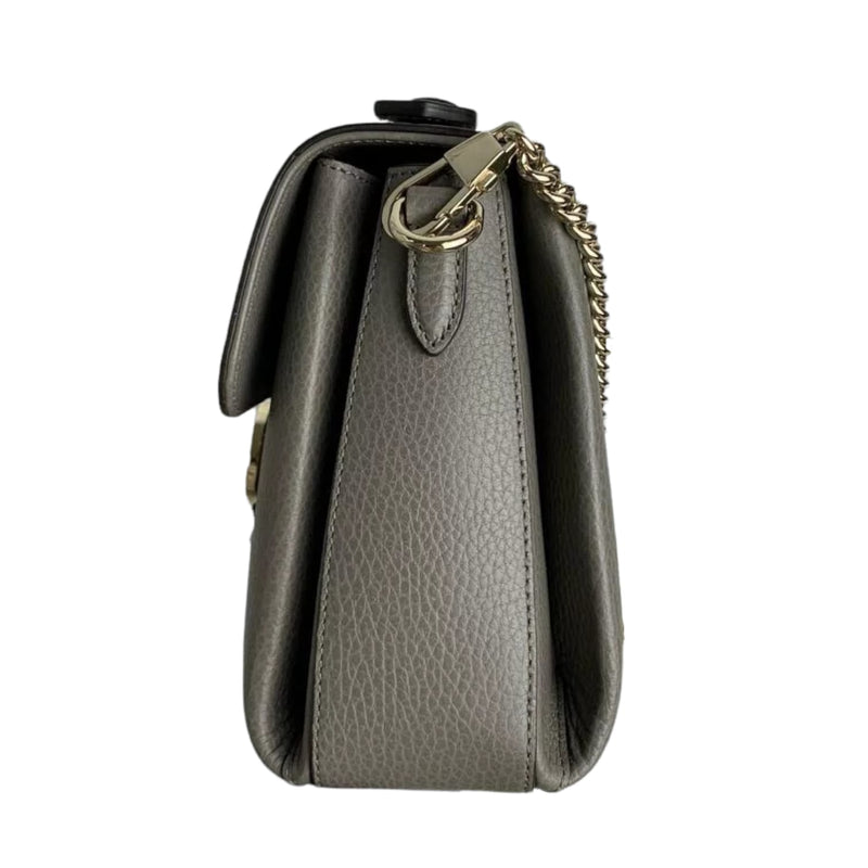 Interlocking GG Calfskin Leather Grey GHW
