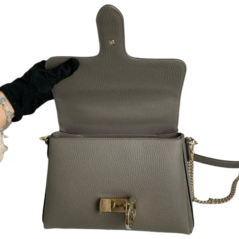 Interlocking GG Calfskin Leather Grey GHW