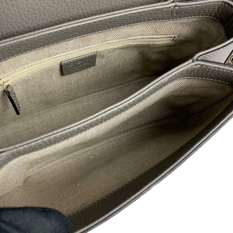 Interlocking GG Calfskin Leather Grey GHW