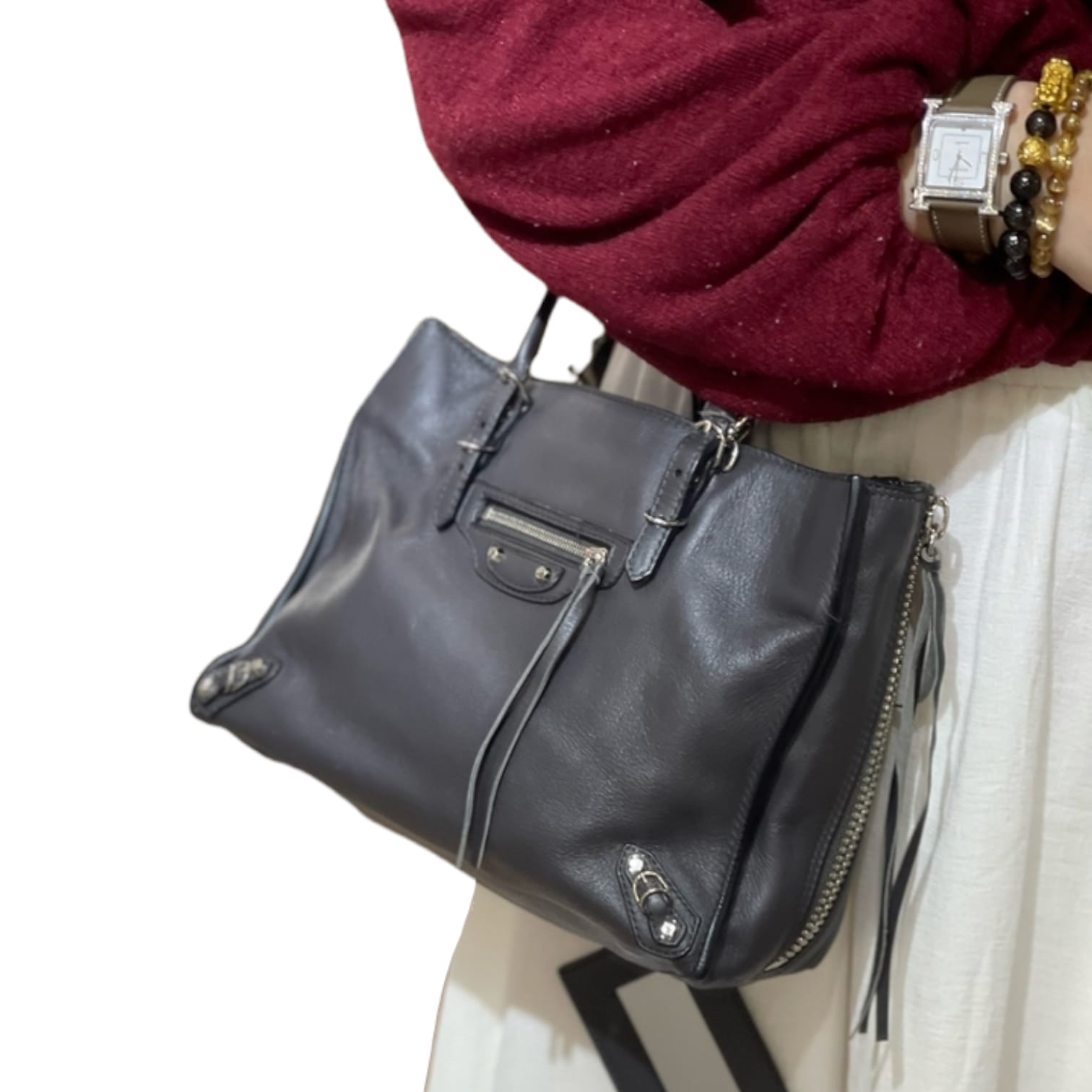 Balenciaga Mini Papier A4 Zip Around Dark Grey SHW – Bag Religion