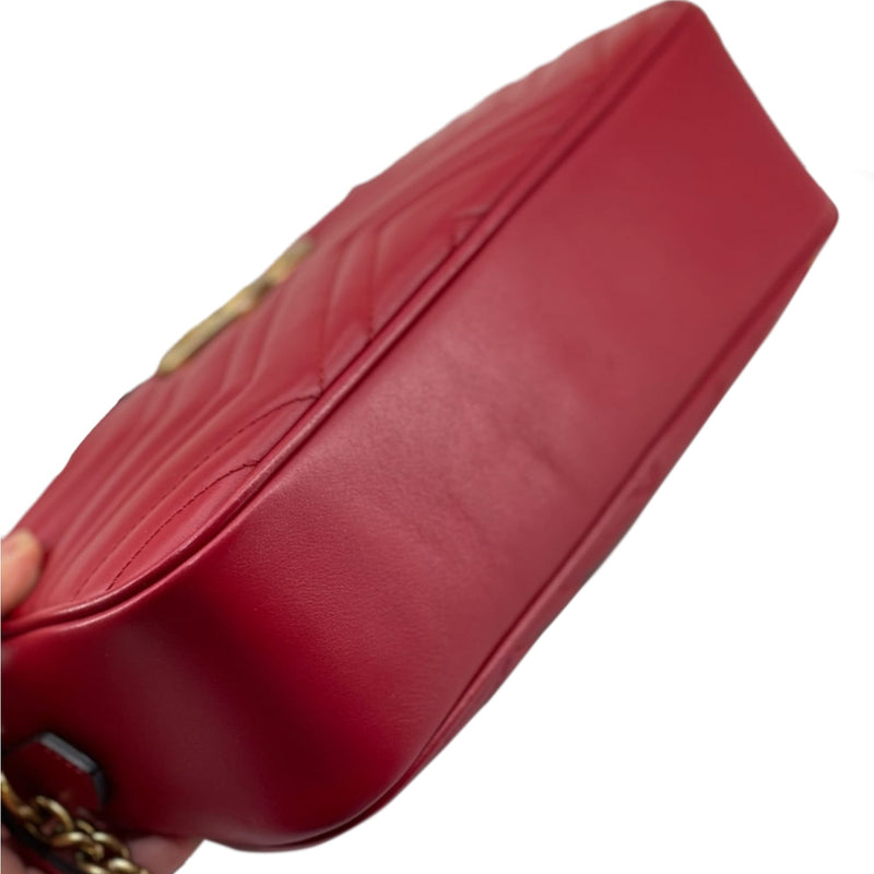 Small GG Marmont Matelassé Red