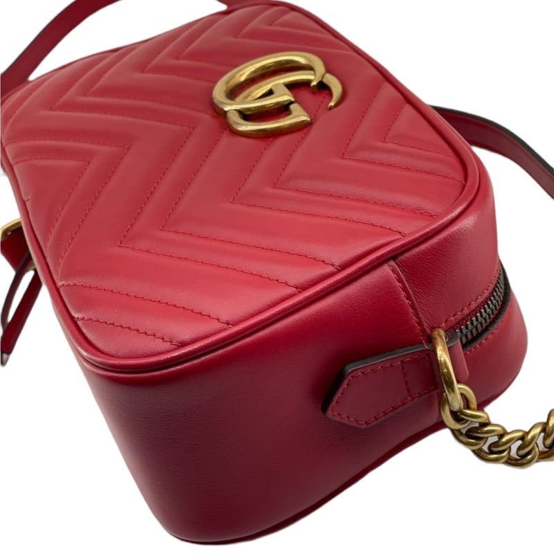 Small GG Marmont Matelassé Red
