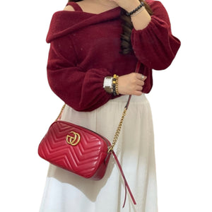 Small GG Marmont Matelassé Red
