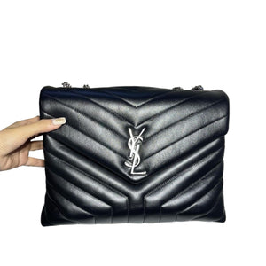 Medium Lou Lou Y Quilted Calfskin Black SHW