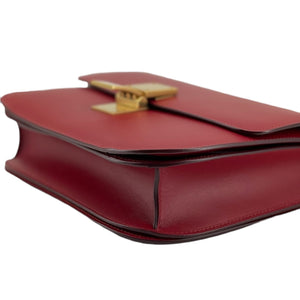 Medium Classic Box Calfskin Red GHW