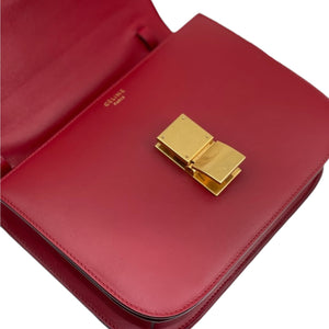 Medium Classic Box Calfskin Red GHW