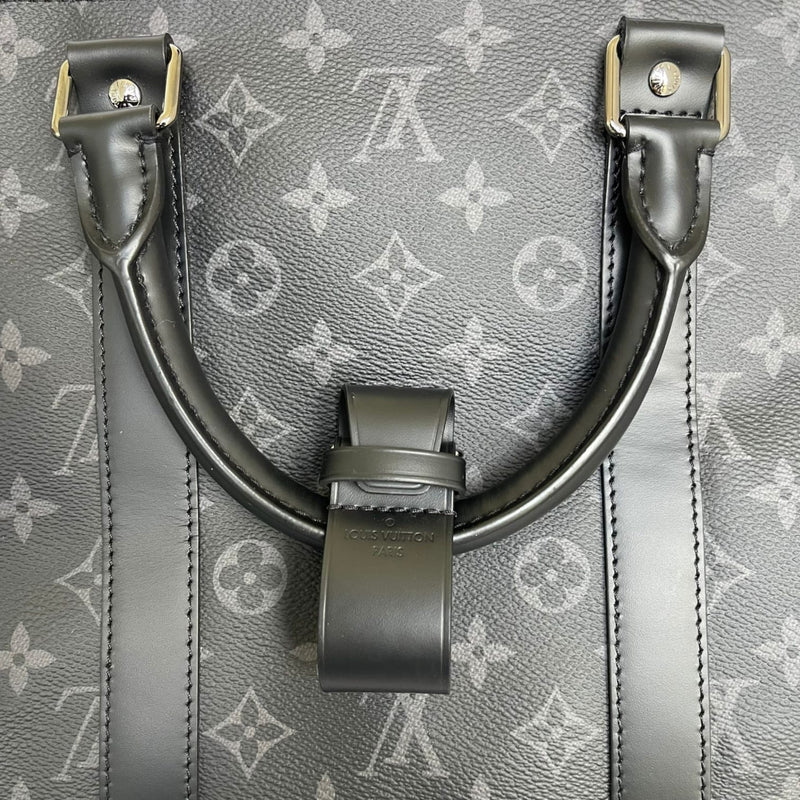 Louis Vuitton Sac Plat mm Monogram Eclipse Tote Shoulder Bag Black