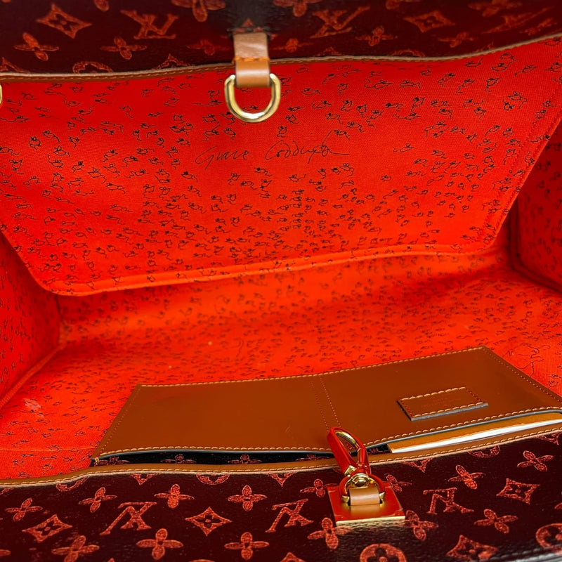 Louis Vuitton x Grace Coddington Neverfull Catogram (Without Pouch) MM  Orange Lining in Canvas with Gold-tone - US