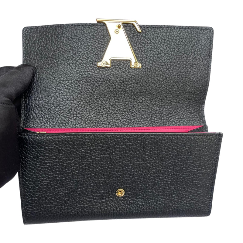 Capucines Wallet Taurillon Black GHW