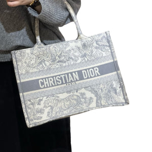 Medium Dior Book Tote Grey