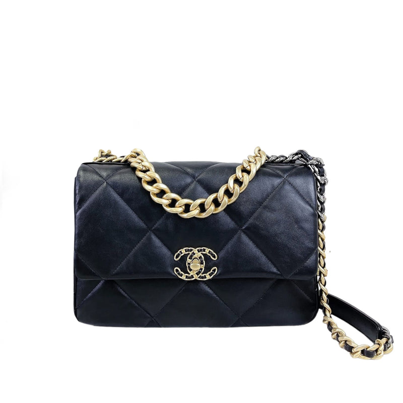 Chanel Purple Shiny Lambskin Chanel 19 Bag