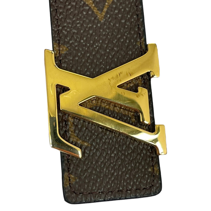 LV Initiales 30MM Reversible Belt in Gold Hardware Monogram Canvas Leather  Strap with Calf Leather Lining — Dimples Ceniza