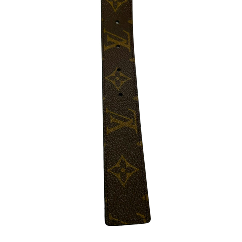 LV Initiales 30MM Reversible Belt in Gold Hardware Monogram Canvas Leather  Strap with Calf Leather Lining — Dimples Ceniza