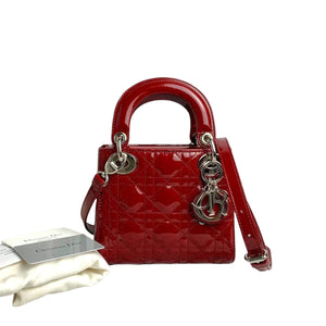 Mini Lady Dior Lambskin Red SHW