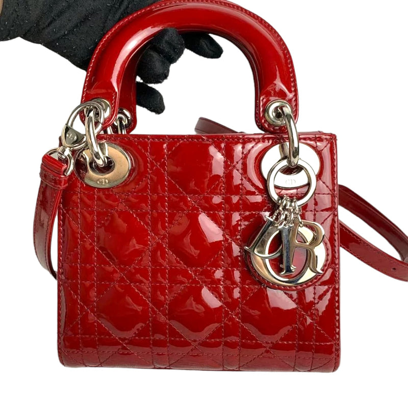 Mini Lady Dior Lambskin Red SHW