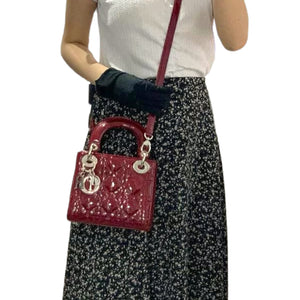 Mini Lady Dior Lambskin Red SHW