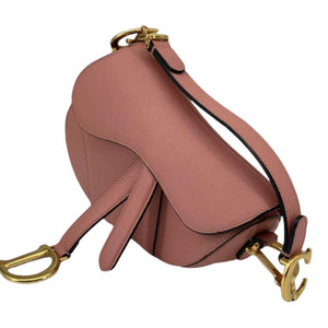 Mini Saddle Bag Calfskin Nude Pink GHW