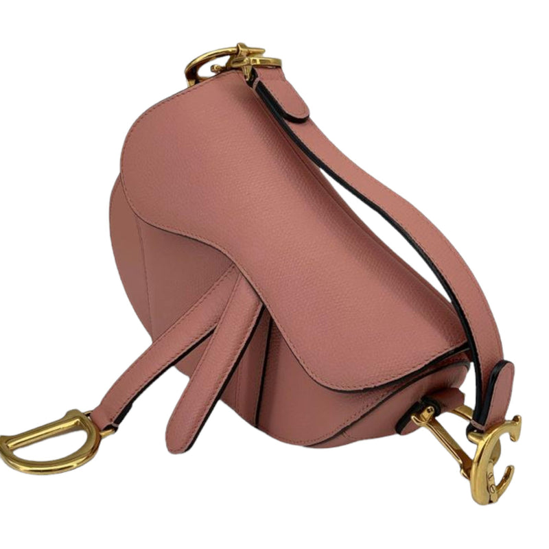 Dior - Saddle Bag with Strap Caramel Beige Grained Calfskin - Women