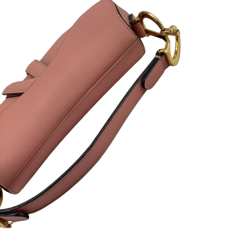 Mini Saddle Bag Calfskin Nude Pink GHW