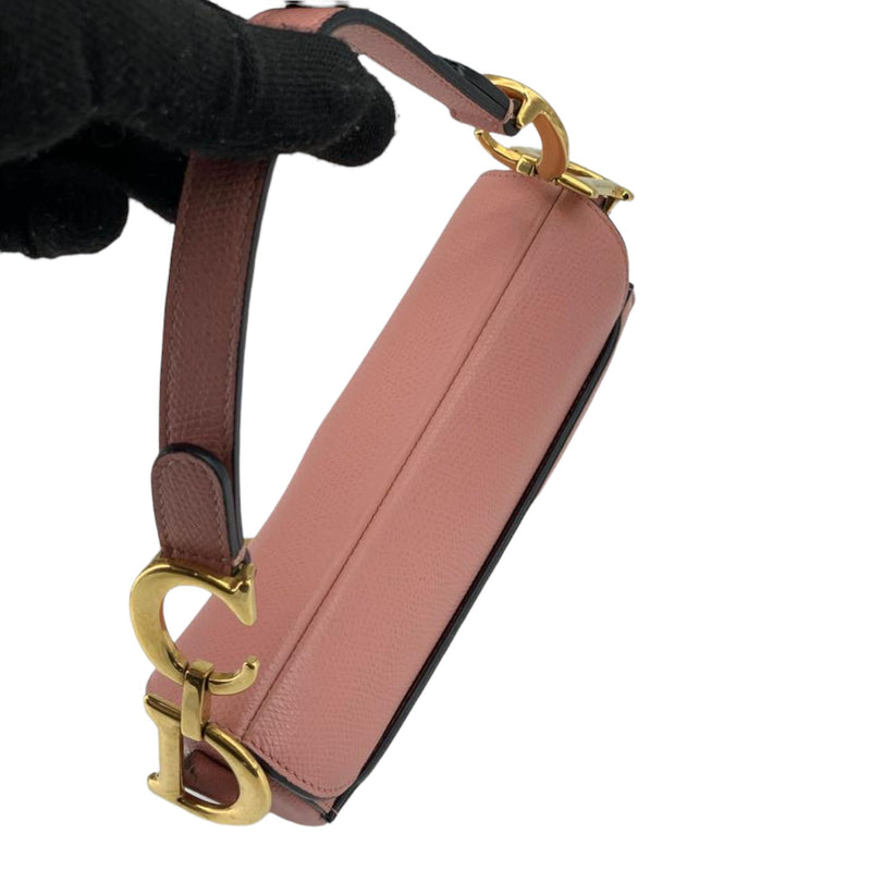 Mini Saddle Bag Calfskin Nude Pink GHW