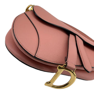 Mini Saddle Bag Calfskin Nude Pink GHW