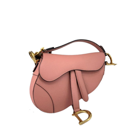 Dior Pink Leather Mini Saddle Bag Dior