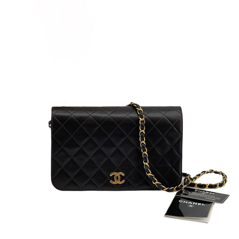 Chanel Bag with Classic Flap Crossbody Rare Enamel Top Handle Black Lambskin Bag